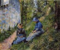 Pissarro, Camille - Seated Peasants, Sewing